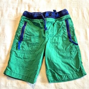Mini Boden boys 4 Years green & navy soft waisted shorts guc